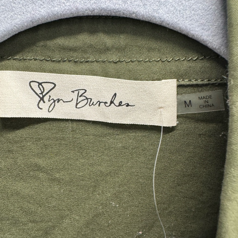 Lyn Burches Size M Olive Green Button-Up Jumpsuit - Picture 2 of 4